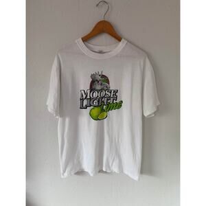 Vintage 100% Cotton Moose Light Lime T Shirt Size Large